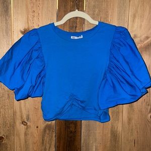 🌀 ZARA puff sleeve crop top